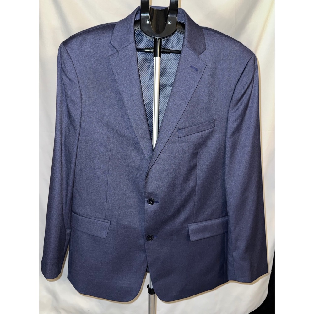 Van Heusen Mens Cool Flex Slim Fit Blazer Navy Blue Sport Coat Two Button Jacket
